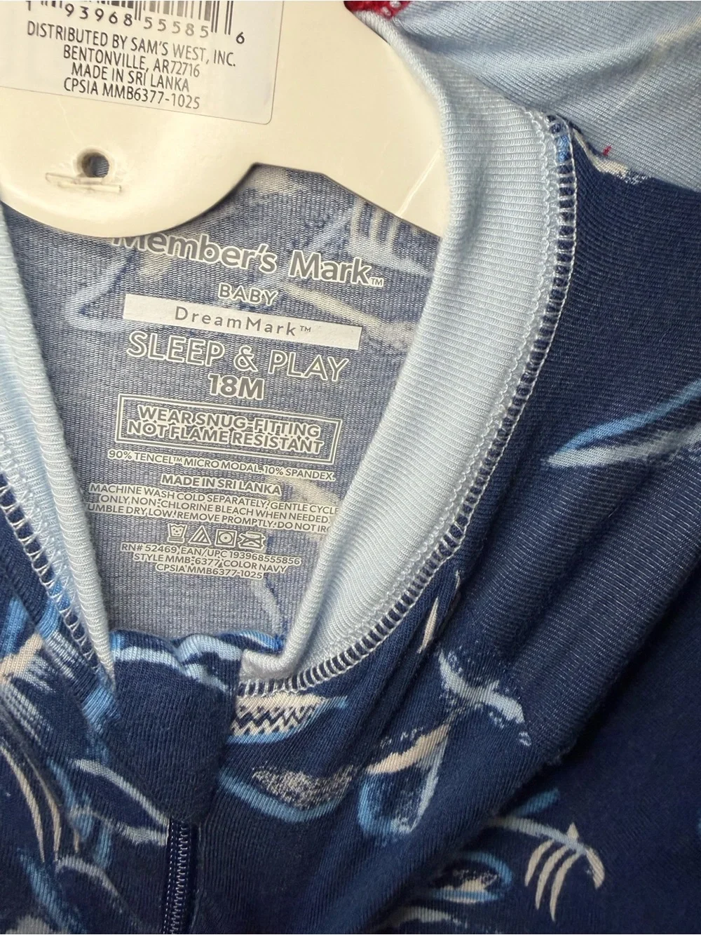 Navy Shark & Light Blue Ship Print Kids Zip-Front Pajamas